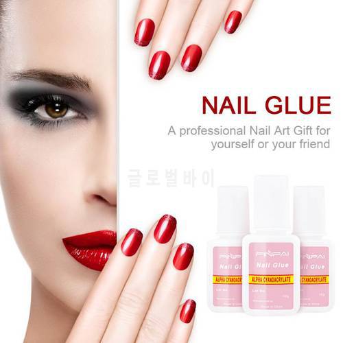 10g Fast Drying Nail Glue Sticky Nail Piece Adhesive for False Nail Acrylic Nail Art Decoration Glue with Brush Supplies TSLM1