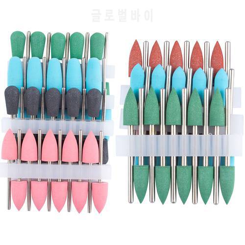 10pcs Silicone Milling Cutter for Manicure Rubber Nail Drill Bits Machine Manicure Accessories Nail Buffer Polisher Grinder Tool