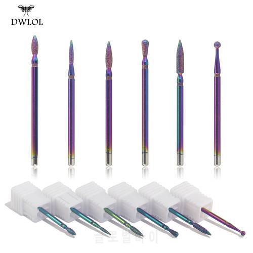6 shapes Diamond Nail Drill Milling Nail Drill Bits Cuticle Cutter for Manicure Nail Files Electric Milling Burr XC01-XC06