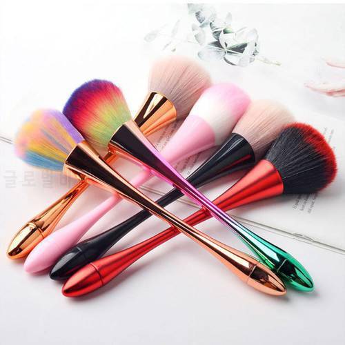 1Pc Nail Art Colorful Soft Hair Nail Cleaning Brush For UV Gel Nail Polishing Dust Cleaner Powder Makeup Brush Manicure Tool