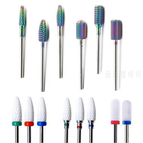 1 Pcs Ceramic Nail Drill Bit For Manicure Machine Milling Cutter Mill Nail Files For Pedicure Nail Accesories Nail Art Tools