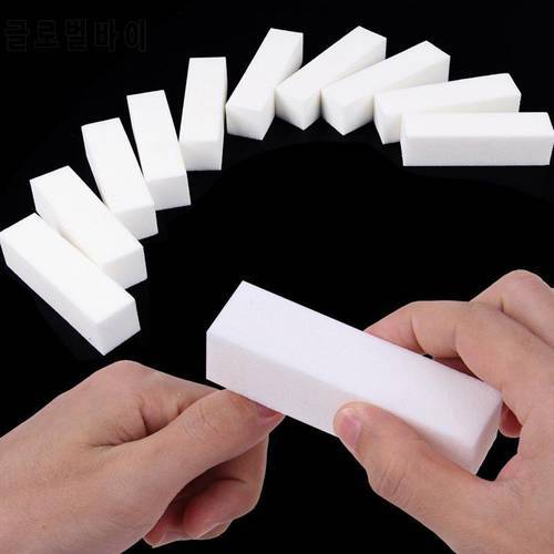 1 pc White Nail Buffer Buffing Sanding Block Nail File Polishing Soft Plastic Manicure Tofu Block Sponge Sandpaper Durable