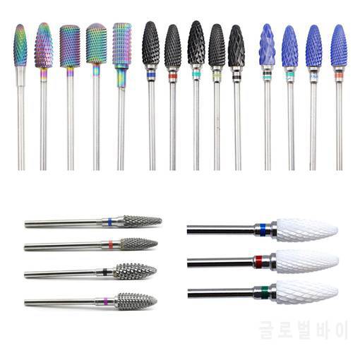 22 Type Rainbow Tungsten Carbide Ceramic Nail Drill Bits For Manicure Pedicure Tool Electric Drill Machine For All Nail machines
