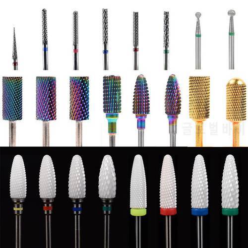 Ceramic Nail Drill Bits Profesional Milling Cutter For Manicure and Pedicure Carbide Gel Remover Nail File Nail Accessories
