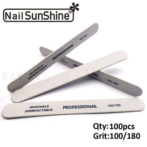 100Pcs/Lot Professional Nail Files For Manicure 100 180 240 Strong Sandpaper Nail Accessories Salon Tool High Quality Nails File