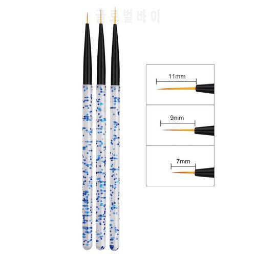 3pcs/set Nail Art Line Painting Pen Nail Art Brush UV Gel Brushes Drawing Crystal Painting Manicure Tool