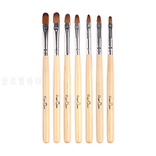 7Pcs Nail Pen Brushed Nail Glue Phototherapy Pen Acrylic Builder Flat Crystal Painting Drawing Carving Pen UV Gel Manicure Tool