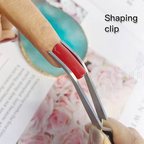 1pc Nail Art Tweezers Stainless Steel Nail Shaping Clip Crystal Nail Special Shaping Tweezers Convenient UV Gel Fixed Tools