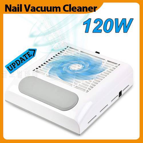120W Nail Vacuum Cleaner Extractor Fan for Manicure pedicure Dust Absorber with Removable Filter Nail Dust Collection for Salon