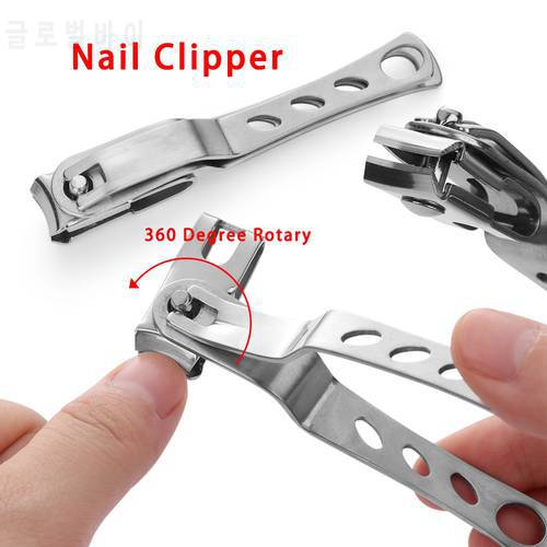 NEW 1 PC 360 Degree Rotary Cuticle Nail Clipper Fingernail Toenail Cutter Trimmer Toe Health Care Stainless Steel Accessorices