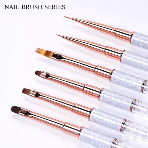 Marble Nail Art Brush Acrylic Liquid Powder Carving UV Gel Extension Painting Brush Lines Liner Drawing Pen Manicures Tools