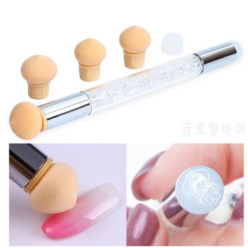 Sponge Ombre Nail Brushes Pen Gradient Painting Shadow Brushes Silicone Sponge Transfer Gel Polish Nails Accessories Tool LE944