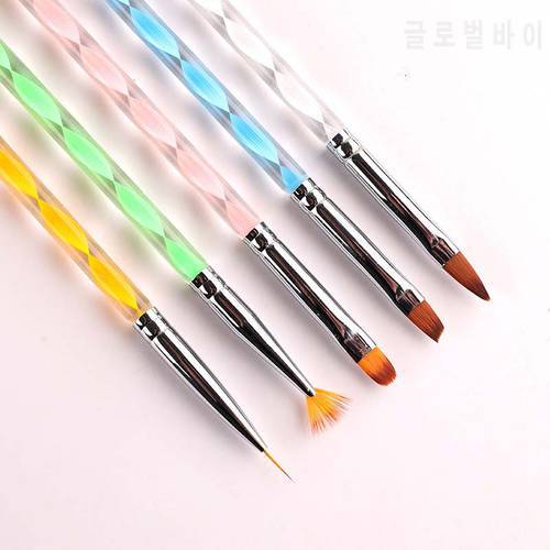 Extension Acrylic Nail Art Liner Brush 3D Ultra-thin Line Drawing Pen French Stripe UV Gel Painting Brushes Building Tools