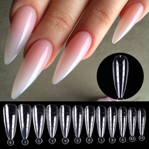 Acrylic Extension False Nail Tips Sculpted Full Cover Nail Tips Fake Finger UV Gel Polish Quick Building Mold Manicures Tool Set