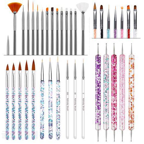 1set UV Gel Nail Art Brush Nail Art Dotting Pen Drawing Painting Set DIY Design Nail Art Dotting Tools Manicure Accessories