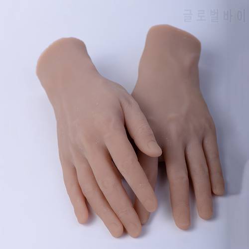 2x Soft Silicone Practice Skin Fake Hands Model for Beginners/Artists Mannequin Female Model Display Hands Trainning Hand Model