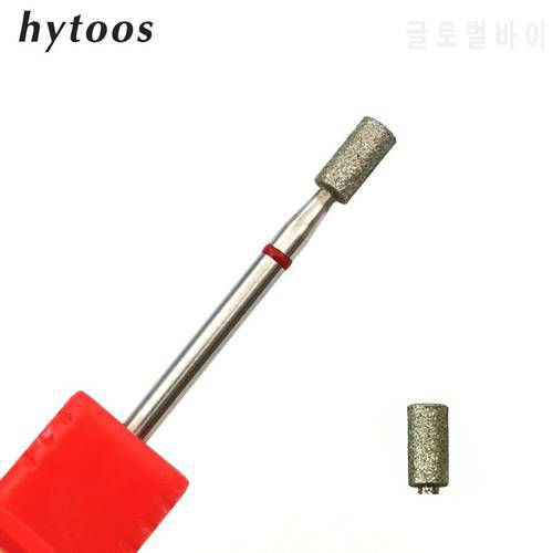 HYTOOS Fine Grit Russian Cuticle Bit Barrel Diamond Nail Drill Bits Electric Manicure Drill Rotary Burr Nails Accessories