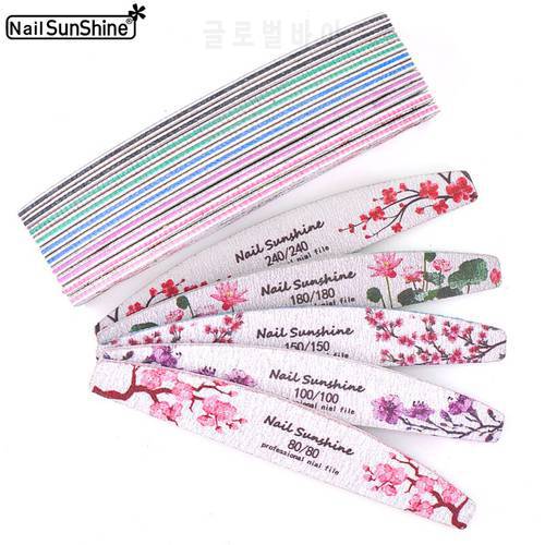 3/5/10 Pcs/Lot Flower Styling Nail Files 80/100/150/180/240 Grit Professional Nail Art File Manicure Set Nails Accessories Tools