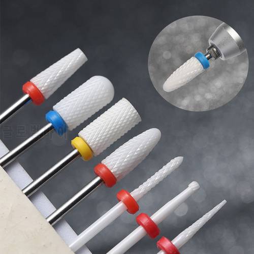 Ceramic Nail Drill Bit Milling Cutters Rotate Burr For Electric Manicure Machine Pedicure Drill Bits Clean Cuticle Nail Art Tool
