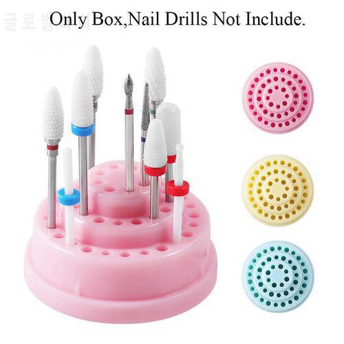 48 Holes Nail Drill Bits Holder Nail Art Manicure Set Mill Cutter Storage Box Stand Display Acrylic Container Nail Accessories