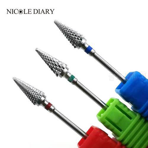 Nail Drill Bits Tungsten Steel Milling Cutter Electric Manicure Machine Cuticle Clean Nail Files Tool for Gel Polishing Remove