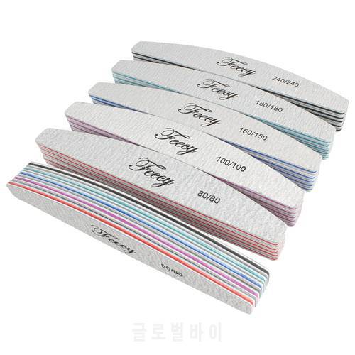5/10Pcs Double Side Nail File Sandpaper Nail Files Buffer For Manicure Professional Strong Thick Half Moon Sanding Lime Tools