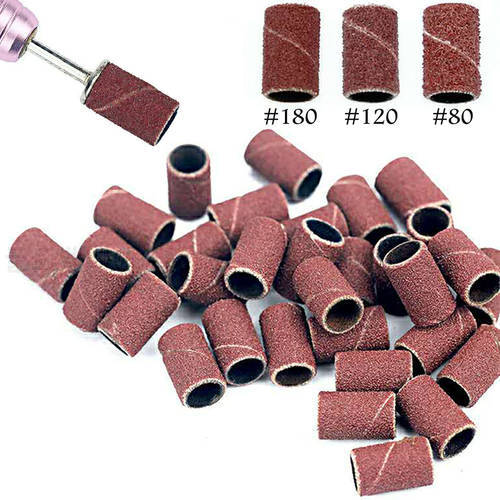 100pcs Nail Art Sanding Bands Sandpaper Acrylic Gel Polish Remover Electric Nail Drill Bits Pedicure Manicure Accessory LYND261