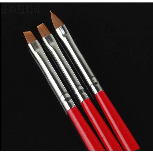 3 x UV Gel Acrylic Nail Art Design Drawing Pen Painting Brush Flat Tips Nail Tool Drawing Brush for Nails Gradient Rhinestone