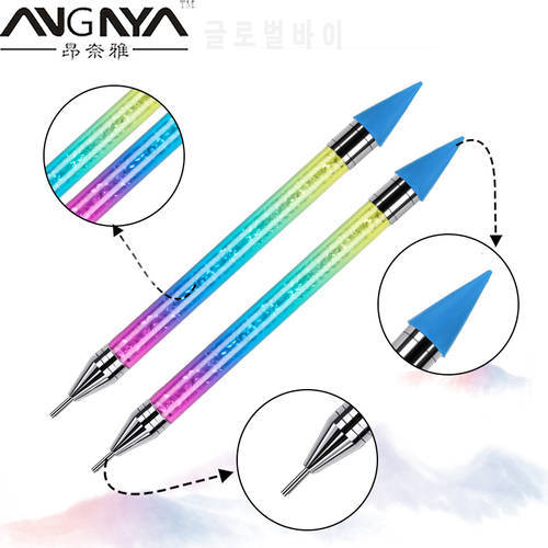 ANGNYA Rainbow Crystal Pen Rhinestones Gem Picking Tool Wax Pencil Pen Picker Clothing Diamond Painting Unloading Dotting Pen