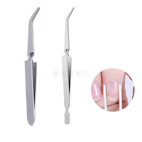1pc Nail Art Tweezers Stainless Steel Cross Action Tweezers Multifunctional Shaped Nail Clip Manicure Curve Nipper Nail Tools