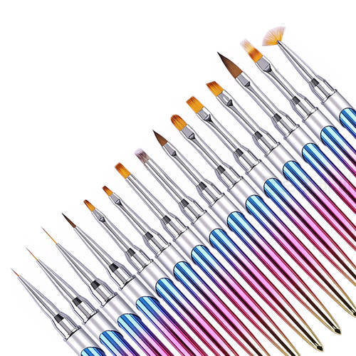 1PCS Nail Brush Pen Manicure Acrylic UV Gel Extension Nail Polish Painting Drawing Brush Liner Pinceau Nail Art