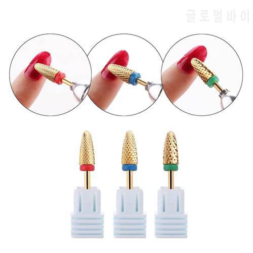 Carbide Nail Drill Bits Acrylic Gel Flame Coarse Medium Fine Size 3/32&39&39 for Electric Nail File Manicure Tool