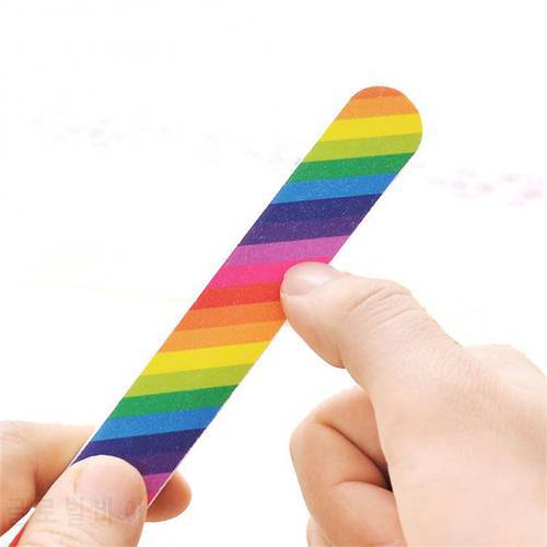 1/3/5 Pcs Nail File Double Sided Rubbing Strip Color Printing Rainbow Sanding Strip Fine Nail Tools Sand Strip