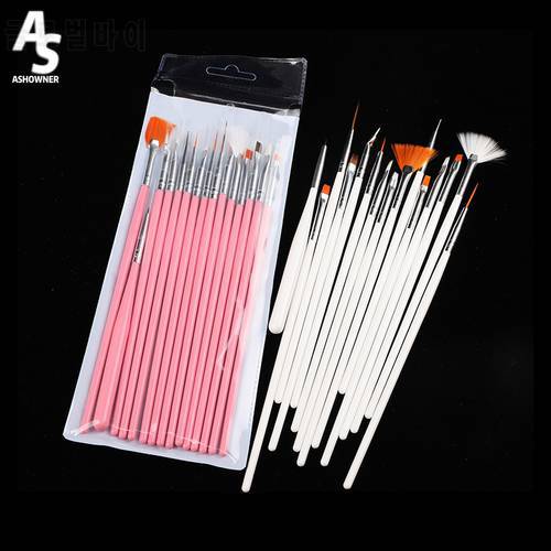 15 Pcs/Set Nail Art Brush Kit Manicure Pencil Dotting Painting Design Acrylic Nail Art Brushes for Manicure Decoration of Pen