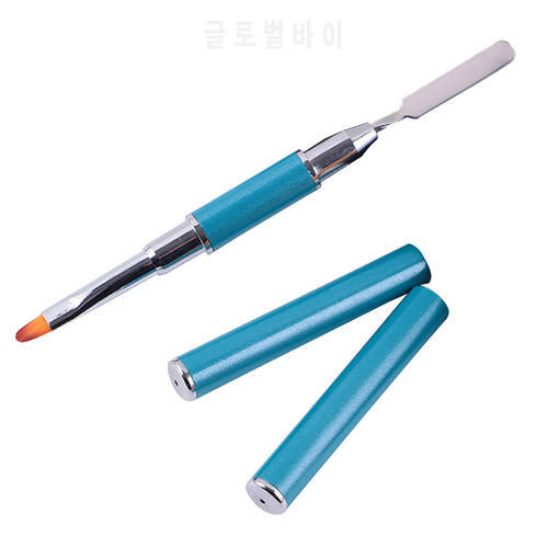 1PC Dual Ended Nail Art Acrylic UV Gel Extension Builder Painting Pen Brush UV Gel Remover Spatula Stick Manicure Tool