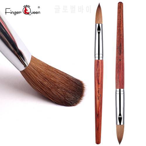 Brown Nail Brush Wood Pole Metal Cover UV Gel Nail Brush Suitable for Professional Salon or Home Use Manicure Brushes