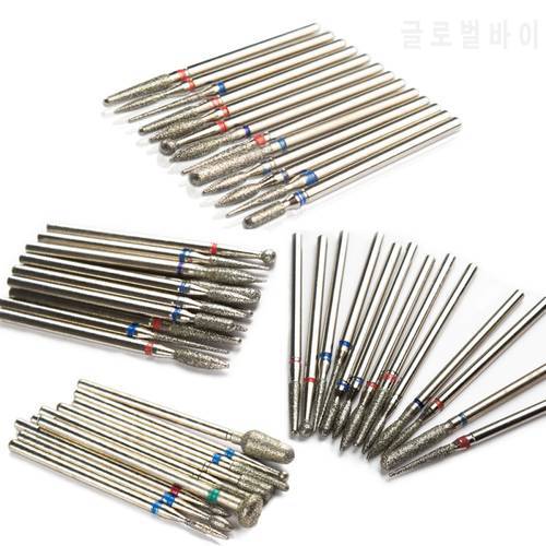 5pc Diamond Milling Cutters For Manicure Rotary Nail Files Art Tools Drill Bit Pedicure Cuticle Remove Tungsten Carbid 20 Types