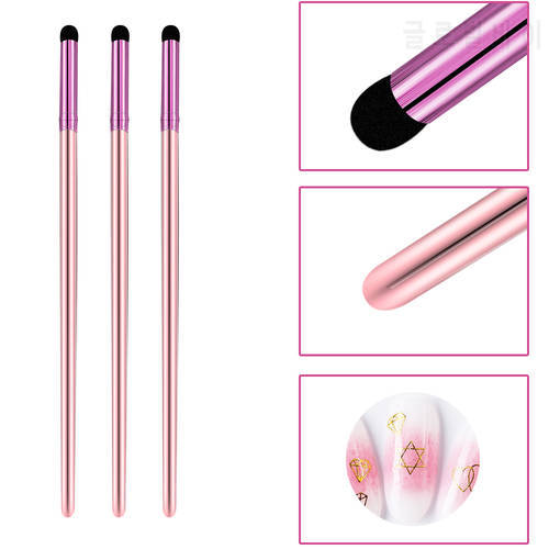 Fingerqueen 3 Pcs/Set Nail Art Color Gradient Pen Acrylic Uv Gel Manicure Brush+3 Sponge Head Dizzy Dye Nail Pen DIY Tool