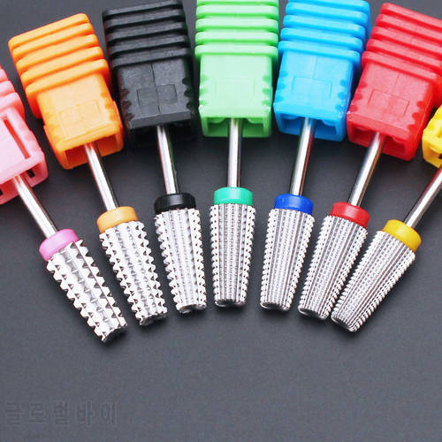 1pcs Carbide Tungsten 5 in 1 Nail Drill Bit Tapered Shape Straight Cut Drill Bit for Acrylic Nail Gel 3/32