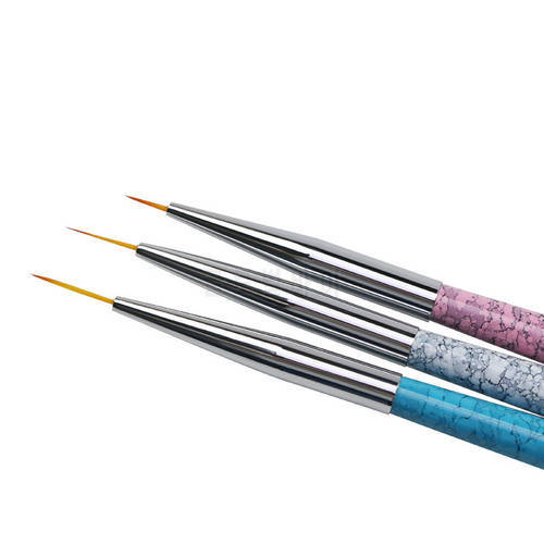 3Pcs Liner French Nail Art Brush Stripe Line Set 3D Tips Manicuring Ultra-thin Line Drawing Pen UV Gel Brushes Painting Tools