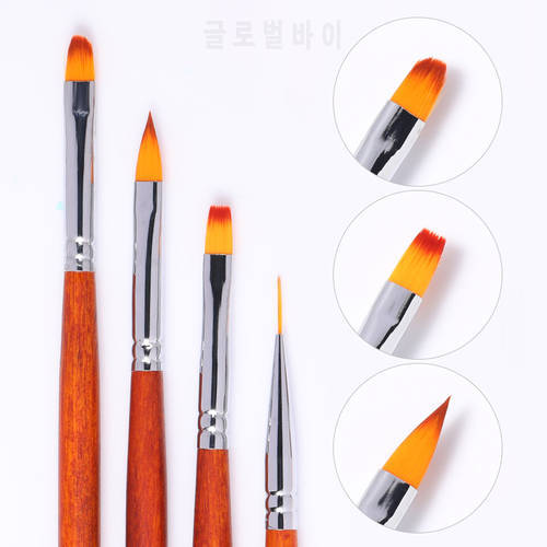 1PC UV Gel Brush Nail Art Acrylic Liquid Powder Carving Extension Painting Brush Liner Drawing Pen Manicuring Tools
