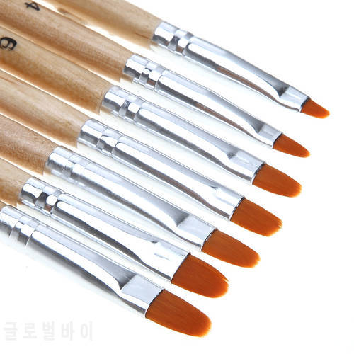 7 pcs/lot Nail Art Brush Pens Acrylic UV Gel Extension Builder Professional Painting Drawing Brushes set Manicure Tools Set Kit