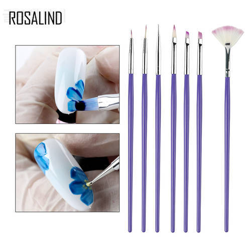 ROSALIND 7PCS Nail Art Brushes For Gel Polish UV Dotting Painting Drawing Pen Set Nail Tip for Beauty Manicure Nails Accessoires