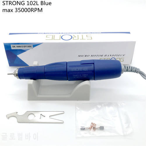 Micro motor Handpiece Strong 102l blue 35000RPM For Strong 210 90 204 207 Marathon Control Box Electric Manicure Drill Pen
