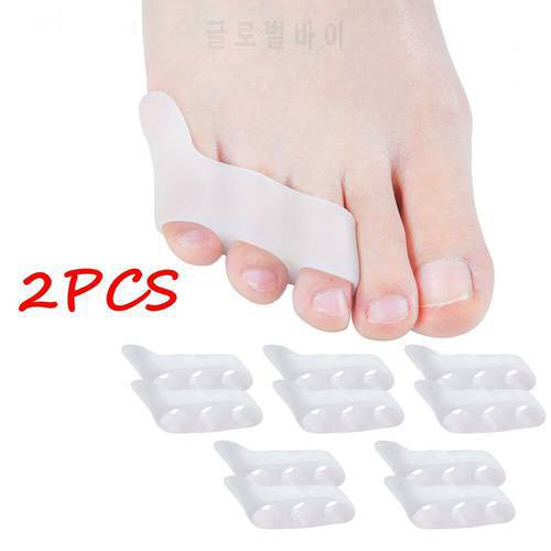 2pcs Transparent Silicone Gel Straightener Pain Relief Toe Protector Three-Hole Little Toe BFoot Care Tools