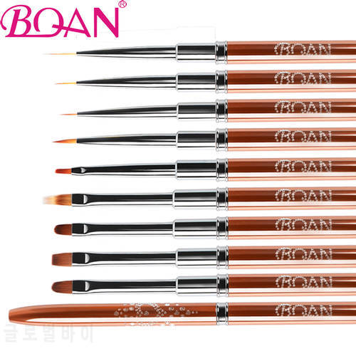BQAN Rose Gold Nail Brush UV Gel Brush Extension Liner Painting Brush Lines Liner Drawing Brush Nails Pen Maincure Nail Art Tool