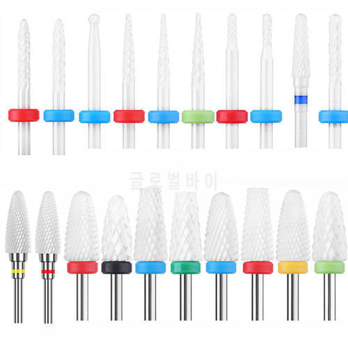 31 Type Ceramic Nail Drill Bits Milling Cutter Manicure Eletric Nail Files Blue Yellow Grinding Bits Mills Cutter Buffer Tool