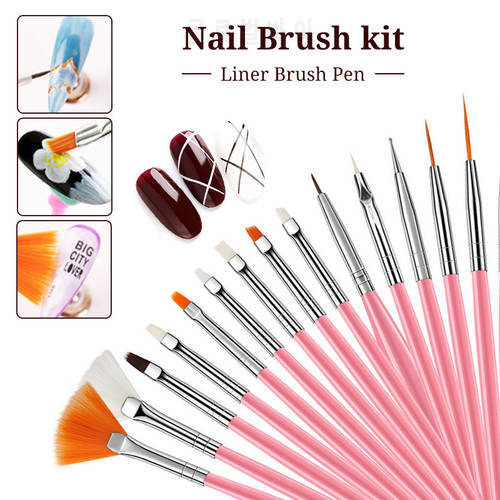 Nail Brush Set Manicure Gel Brush For Nail Art Nail Brush Manicure Tool Acrylic Liquid Powder Carving Gel Brush Liner Brush Kit