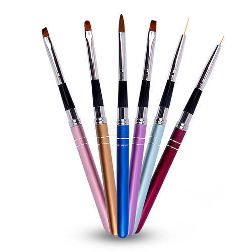 6 Pcs Nail Art Gel Brush UV Gel Painting Drawing Manicure Brushes Tool