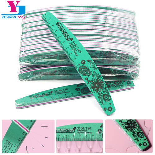 50 Pcs/Lot Ruler Printer Nail File Batch Single Piece Strong Sandpaper Polishing Files 100 120 180 Lime Treatment Manicure Tools